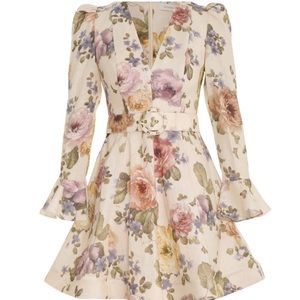 Zimmermann Luminosity Dress Multi Floral Cream